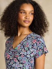 Joules Nia Navy V-Neck Dress - Image 4 of 7