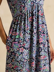 Joules Nia Navy V-Neck Dress - Image 5 of 7