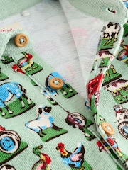 Green Farm Collared 100% Cotton Cath Kidston Romper - Image 4 of 7
