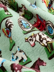 Green Farm Collared 100% Cotton Cath Kidston Romper - Image 7 of 7