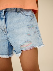 arc-en-ciel - Shorts 100% coton effiloché à bords effilochés (3-16ans) - Image 4 de 8
