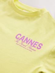 Gelb Schriftzug - T-Shirt und Radlerhose im Set aus 100 % Baumwolle (3–16 J.) - Bild 8 von 9