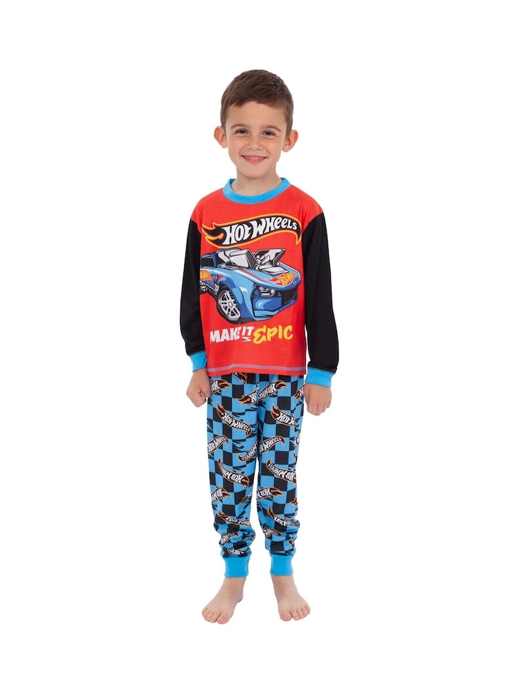 Character Red Hot Wheels Race Car Long Sleeve Pyjamas - Image 6 of 9