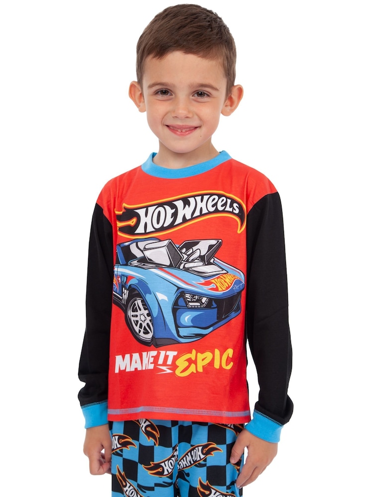 Character Red Hot Wheels Race Car Long Sleeve Pyjamas - Image 8 of 9
