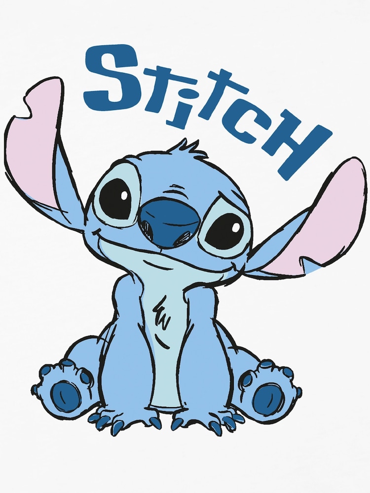 Character White Disney Lilo And Stitch 100% Cotton T-Shirt - Image 2 of 5