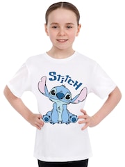 Character White Disney Lilo And Stitch 100% Cotton T-Shirt - Image 3 of 5