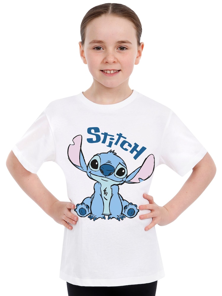 Character White Disney Lilo And Stitch 100% Cotton T-Shirt - Image 3 of 5