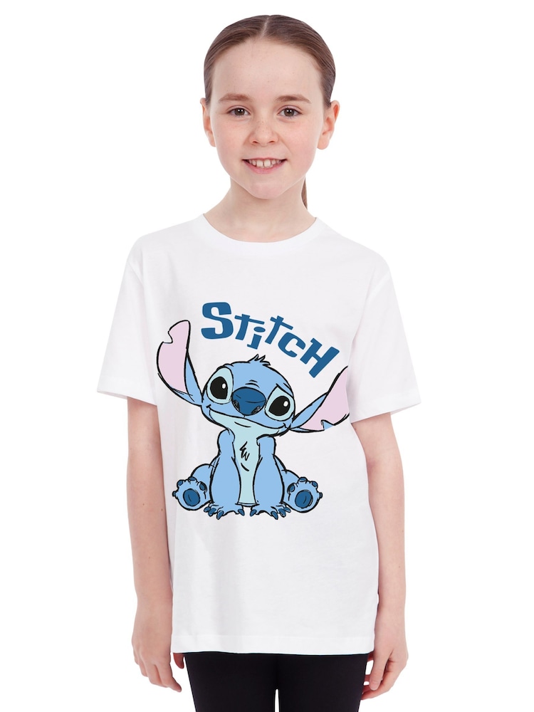 Character White Disney Lilo And Stitch 100% Cotton T-Shirt - Image 4 of 5