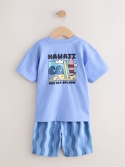 Blue/Brown Short Pyjamas 3 Pack (9mths-12yrs) - Image 11 of 16