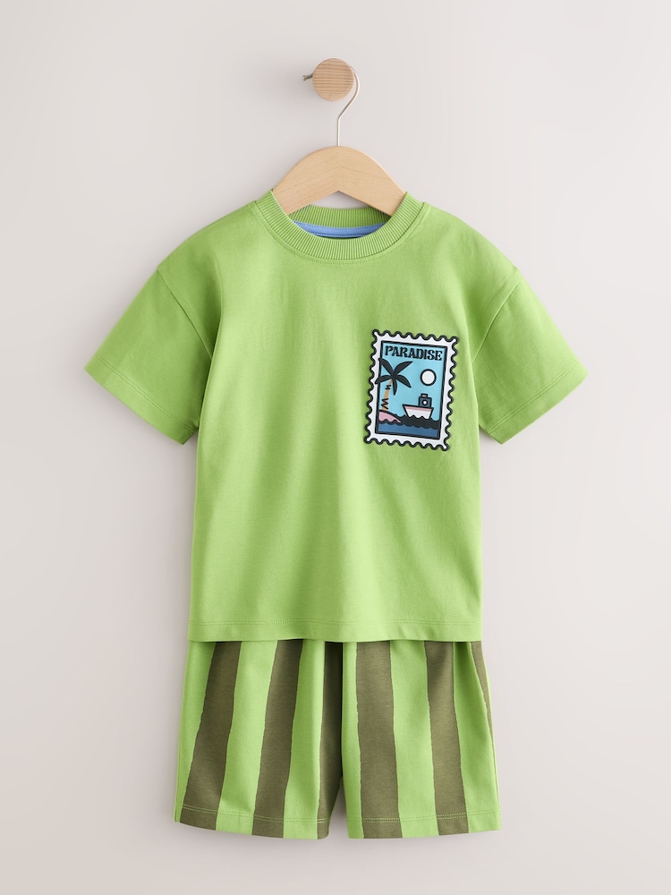 Blue/Brown Short Pyjamas 3 Pack (9mths-12yrs) - Image 9 of 16