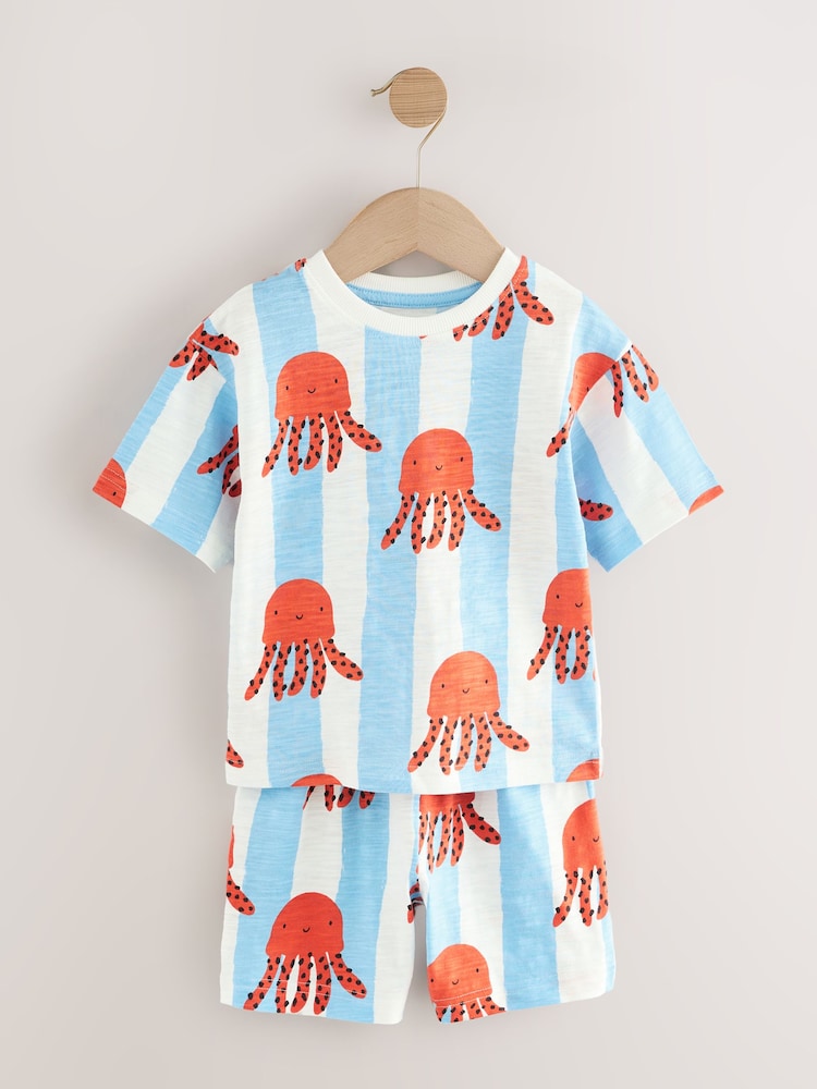 Multi Sea Creature Short Pyjamas 3 Pack (9mths-10yrs) - Image 10 of 12