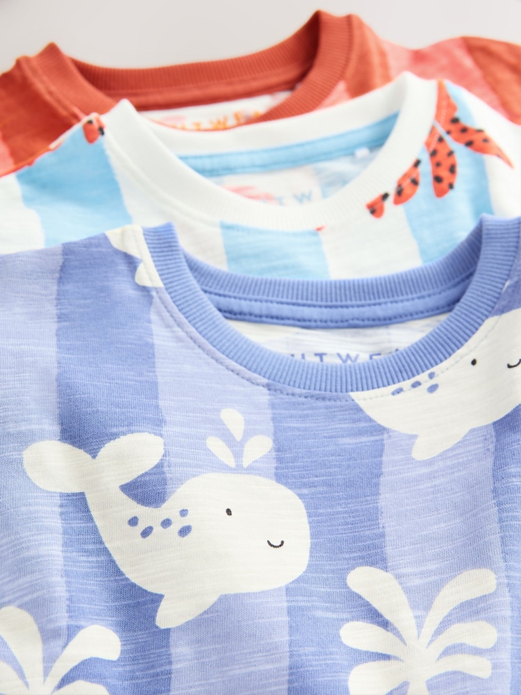 Multi Sea Creature Short Pyjamas 3 Pack (9mths-10yrs) - Image 12 of 12