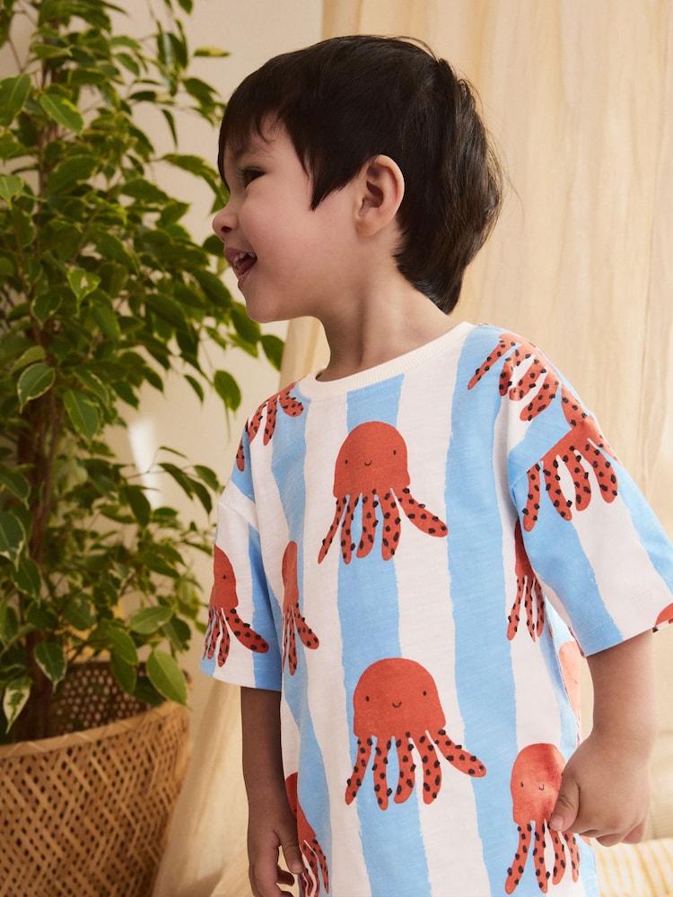 Multi Sea Creature Short Pyjamas 3 Pack (9mths-10yrs) - Image 4 of 12