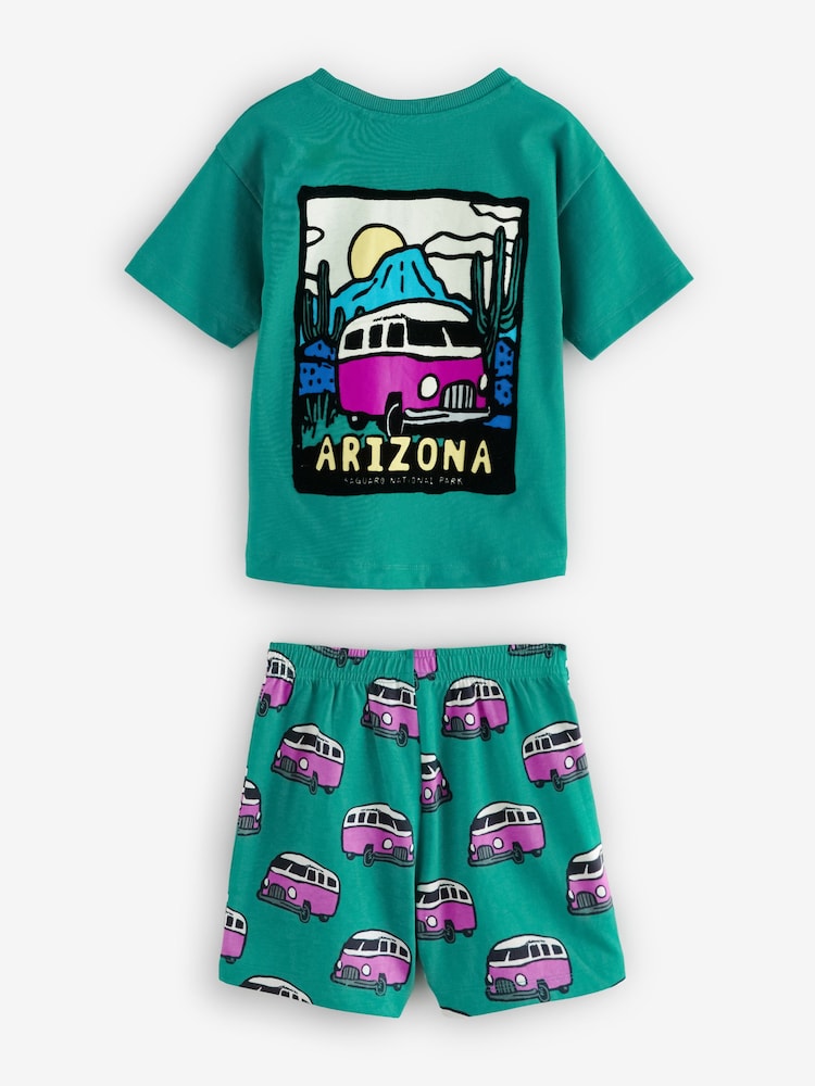 Multi Bright Miami Beach Short Pyjamas 3 Pack (9mths-8yrs) - Image 6 of 9