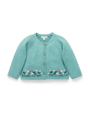 Purebaby Green Floral Detail Cardigan - Image 1 of 4