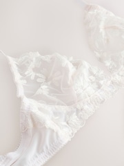 self. Cream Bralette Floral Print Lace Bra - Image 6 of 7