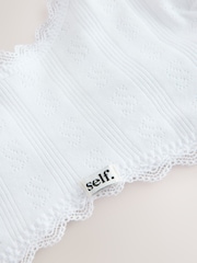 self. White Pointelle Bralette - Image 2 of 3
