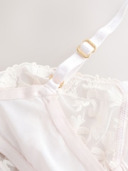 self. Cream Non Pad Balcony Floral Print Lace Bra - Image 9 of 9