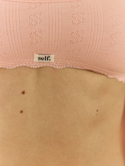 self. Pink Pointelle Bralette - Image 5 of 8