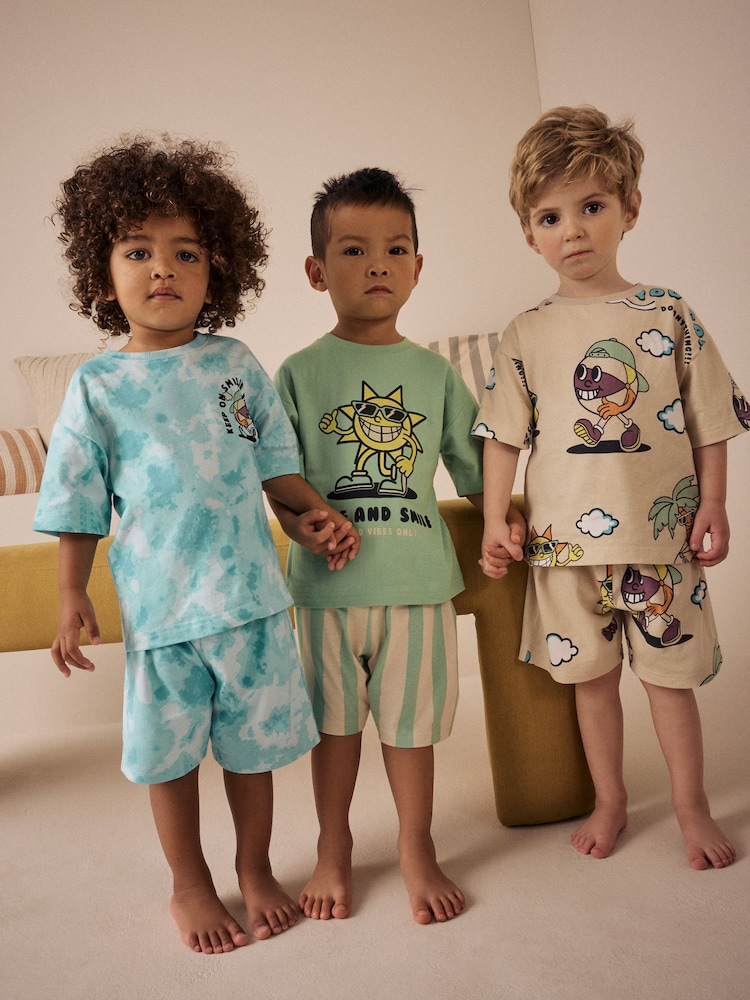 Schwarz & Grün - Kurze Pyjamas, 3er-Pack (9 Monate–12 Jahre) - Bild 1 von 4 Schwarz & Grün - Kurze Pyjamas, 3er-Pack (9 Monate–12 Jahre) - Bild 1 von 4