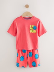 Multi Bright Checkerboard Happy Face Short Pyjamas 3 Pack (9mths-10yrs) - Image 4 of 7
