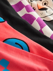 Multi Bright Checkerboard Happy Face Short Pyjamas 3 Pack (9mths-10yrs) - Image 6 of 7