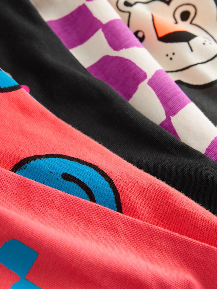 Multi Bright Checkerboard Happy Face Short Pyjamas 3 Pack (9mths-10yrs) - Image 6 of 7