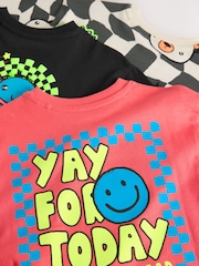 Multi Bright Checkerboard Happy Face Short Pyjamas 3 Pack (9mths-10yrs) - Image 7 of 7