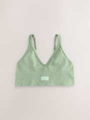 self. Matcha Green Seamfree Sports Crop Top - Image 1 of 3