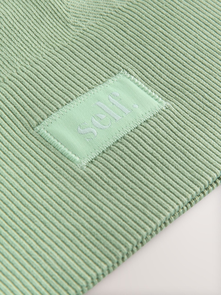 self. Matcha Green Seamfree Sports Crop Top - Image 2 of 3