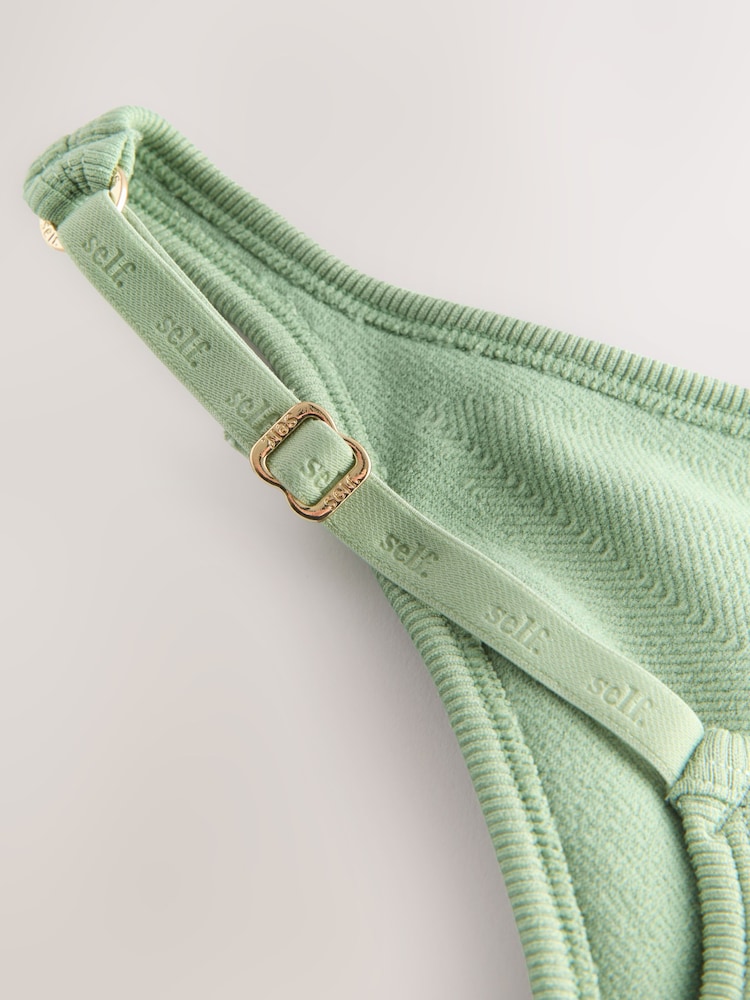 self. Matcha Green Seamfree Sports Crop Top - Image 3 of 3