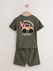 Blue/ Green/ Grey Surf van Short Pyjamas 3 Pack (9mths-8yrs) - Image 11 of 13