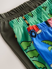 Blue/ Green/ Grey Surf van Short Pyjamas 3 Pack (9mths-8yrs) - Image 13 of 13
