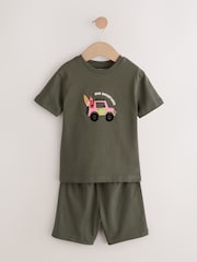 Blue/ Green/ Grey Surf van Short Pyjamas 3 Pack (9mths-8yrs) - Image 2 of 7