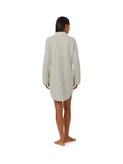 Lauren Ralph Lauren Grey 100% Cotton Herringbone Knit Sleepshirt - Image 2 of 3