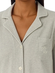 Lauren Ralph Lauren Grey 100% Cotton Herringbone Knit Sleepshirt - Image 3 of 3