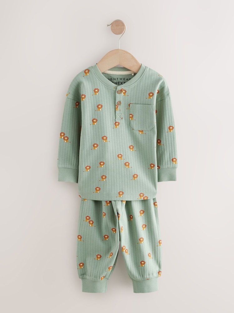 Blue/Ecru 3 Pack Oversized Pyjamas (9mths-10yrs) - Image 7 of 9
