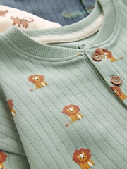 Blue/Ecru 3 Pack Oversized Pyjamas (9mths-10yrs) - Image 9 of 9