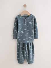 Blue/Ecru 3 Pack Oversized Pyjamas (9mths-10yrs) - Image 4 of 9