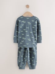Blue/Ecru 3 Pack Oversized Pyjamas (9mths-10yrs) - Image 5 of 9