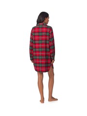 Lauren Ralph Lauren Red Herringbone Twill Sleepshirt - Image 3 of 4