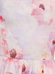 Lipsy Lilac Purple Floral Puffball Jacquard Occasion Dress (5-16yrs) - Image 5 of 5
