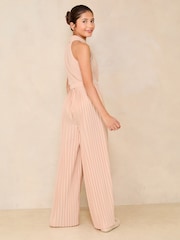 Lipsy Pink Halter Embellished Occasion Jumpsuit (5-16yrs) - Image 4 of 4