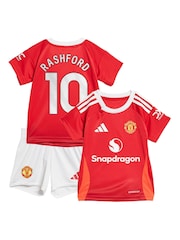 adidas Red Baby Manchester United Home Kit Shirt 2024-25 - Image 1 of 3