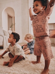 Green/Grey Linear Vehicle Short Pyjamas 3 Pack (9mths-10yrs) - Image 3 of 8