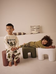 Green/Ecru 3 Pack Relaxed Fit Pyjamas (9mths-10yrs) - Image 2 of 13