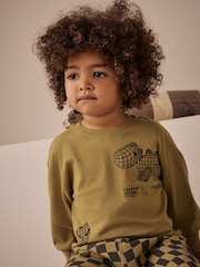 Green/Ecru 3 Pack Relaxed Fit Pyjamas (9mths-10yrs) - Image 3 of 13