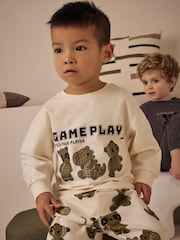 Green/Ecru 3 Pack Relaxed Fit Pyjamas (9mths-10yrs) - Image 4 of 13