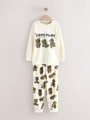 Green/Ecru 3 Pack Relaxed Fit Pyjamas (9mths-10yrs) - Image 7 of 13