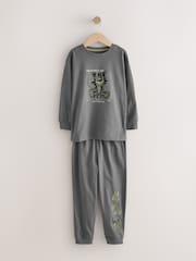 Green/Ecru 3 Pack Relaxed Fit Pyjamas (9mths-10yrs) - Image 8 of 13